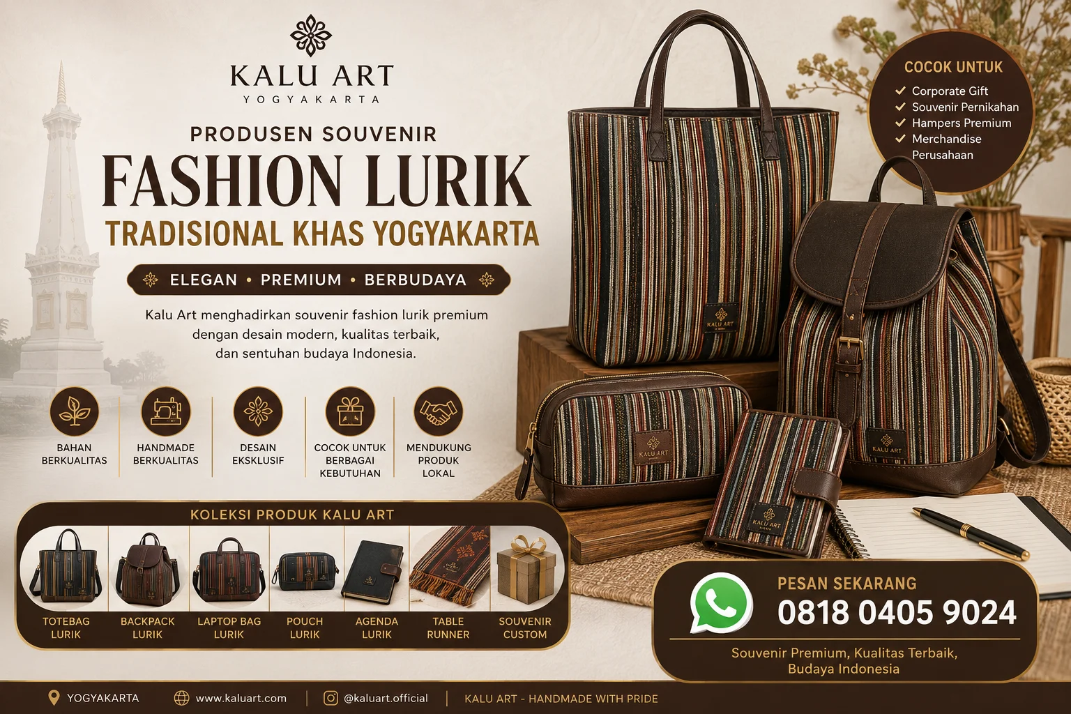 Produsen Souvenir Fashion Lurik Tradisional Khas Yogyakarta | Kalu Art