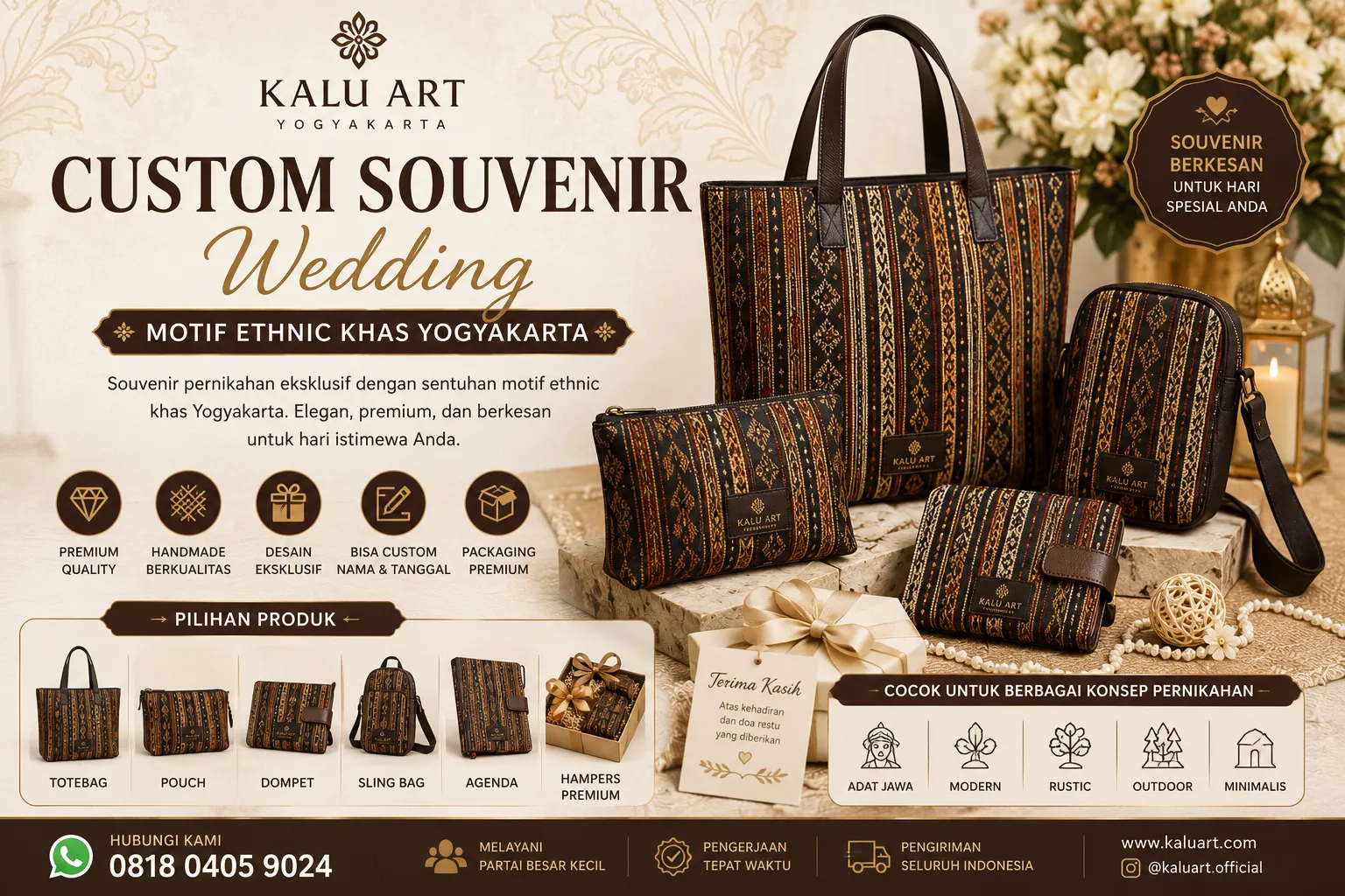 Custom Souvenir Weding Motif Ethnic Khas Yogyakarta | Kalu Art