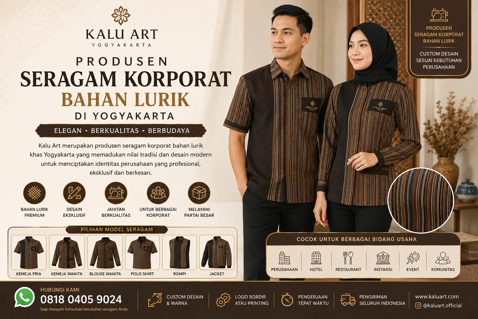 Produsen Seragam Korporat Bahan Lurik di Yogyakarta | Kalu Art