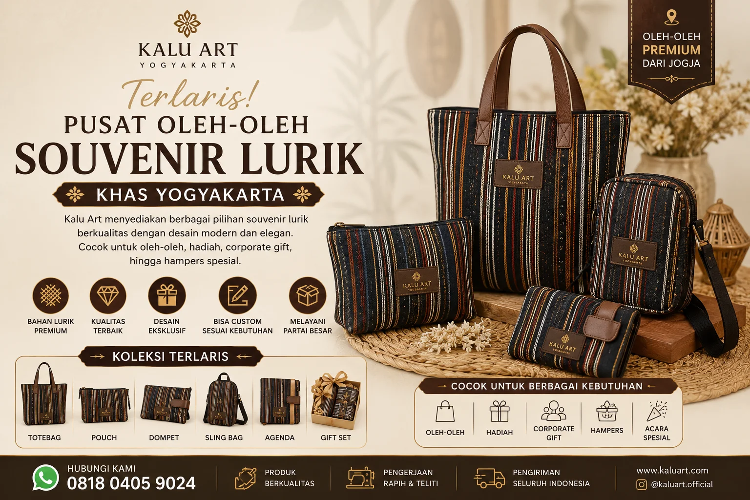 Terlaris! Pusat Oleh-oleh Souvenir Lurik Khas Yogyakarta | Kalu Art