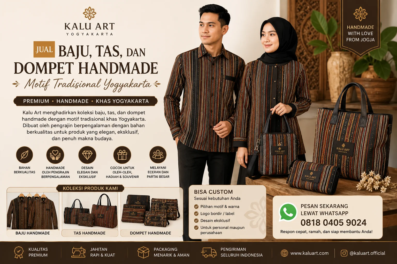 Jual Baju, Tas, dan Dompet Handmade Motif Tradisional Yogyakarta | Kalu Art