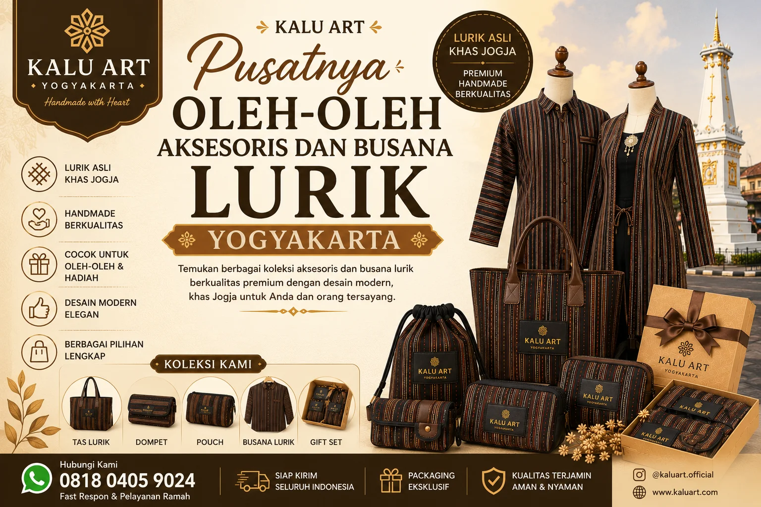 Kalu Art Pusatnya Oleh-oleh Aksesoris dan Busana Lurik Yogyakarta